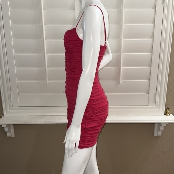 Lulus Here and Wow Hot Pink Ruched Bodycon Mini Dress - Picture 6 of 12